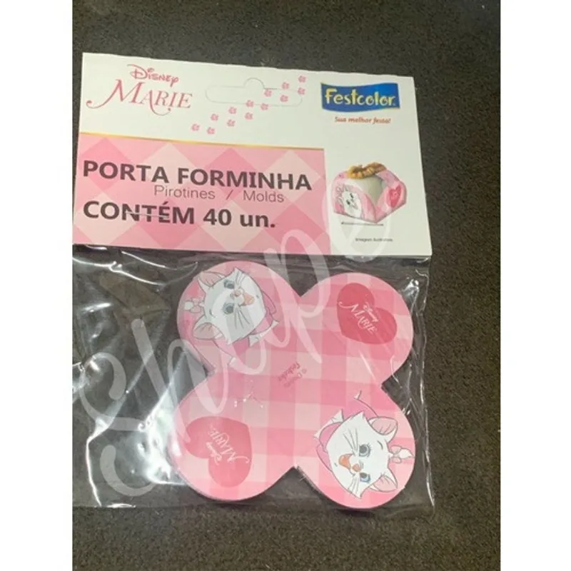 40 Forminha Doces Gatinha Marie Forma Docinhos Caixeta