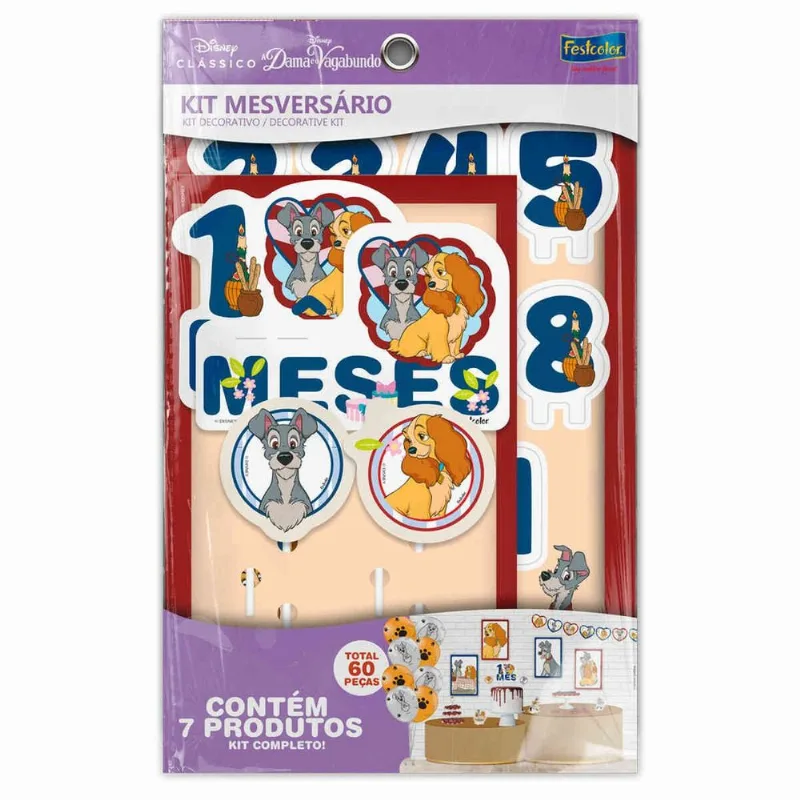 Kit Mesversário Festcolor A Dama e o Vagabundo (MP)