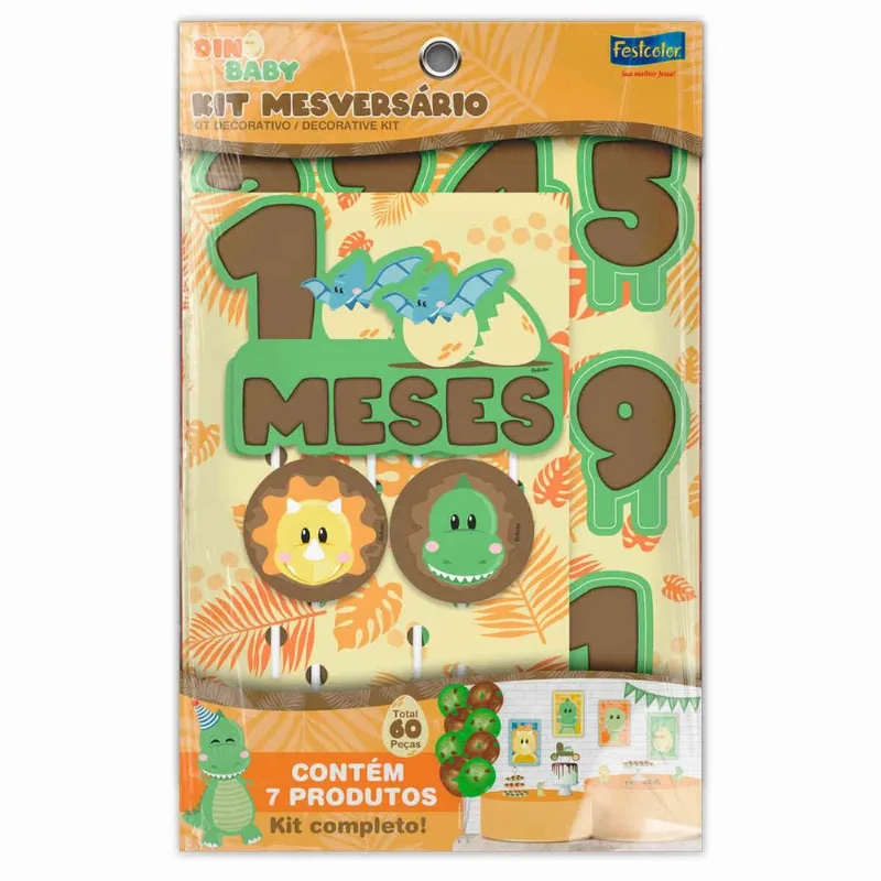 Kit Mesversário Festcolor Dino Baby (MP)