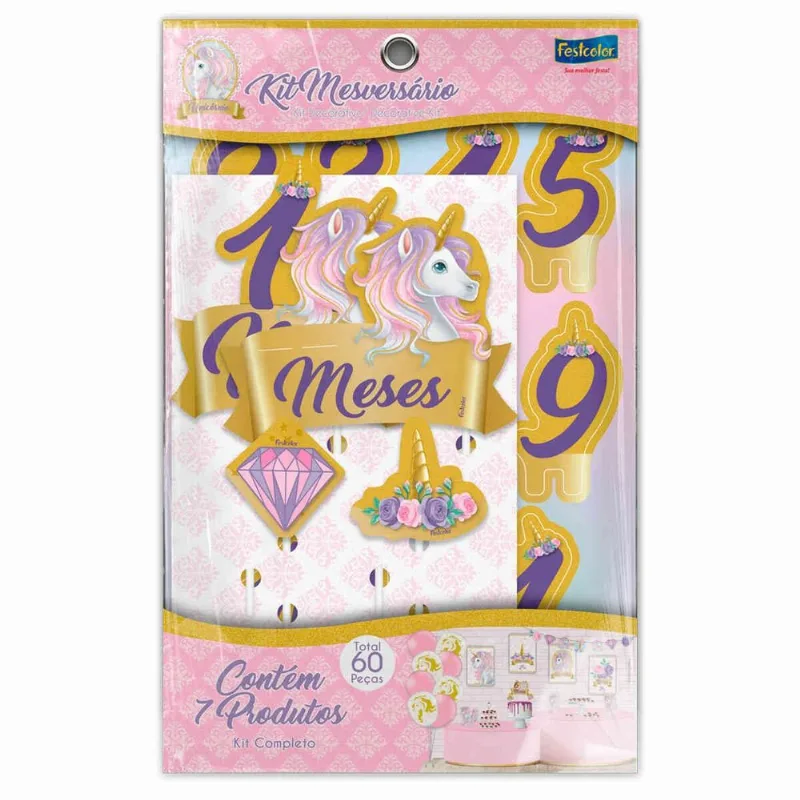 Kit Mesversário Festcolor Unicórnio (MP)