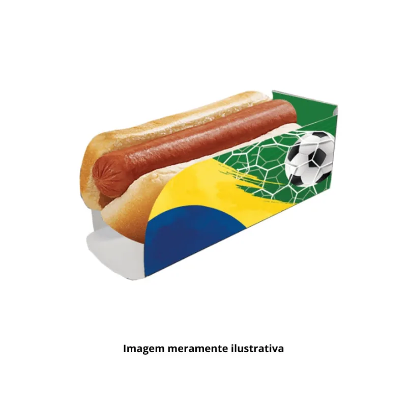 Caixa para Hot Dog Vai Brasil c/ 8 Unidades Festcolor