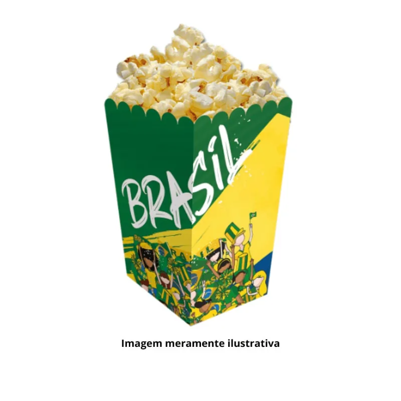 Caixa Pipoca Vai Brasil c/ 8 Unidades Festcolor