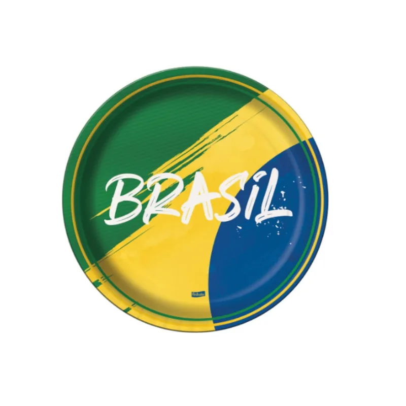 Prato de Papel 18cm Vai Brasil c/8un Festcolor
