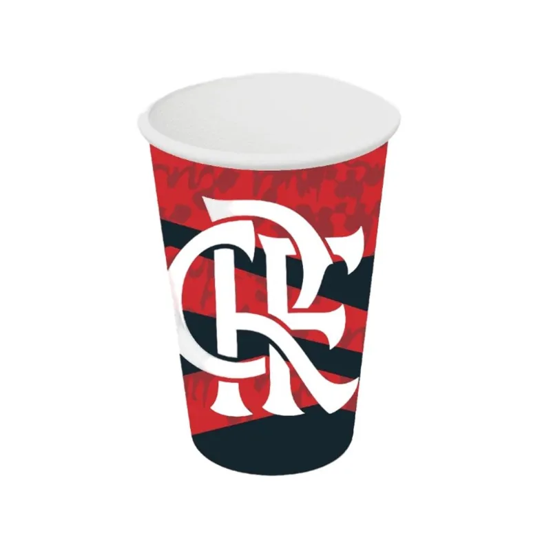 Copo Papel 300ml Flamengo C/8 Festcolor