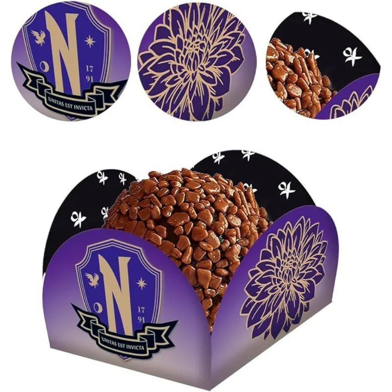 Porta Forminha Doces Brigadeiros C/40 Festcolor Wandinha