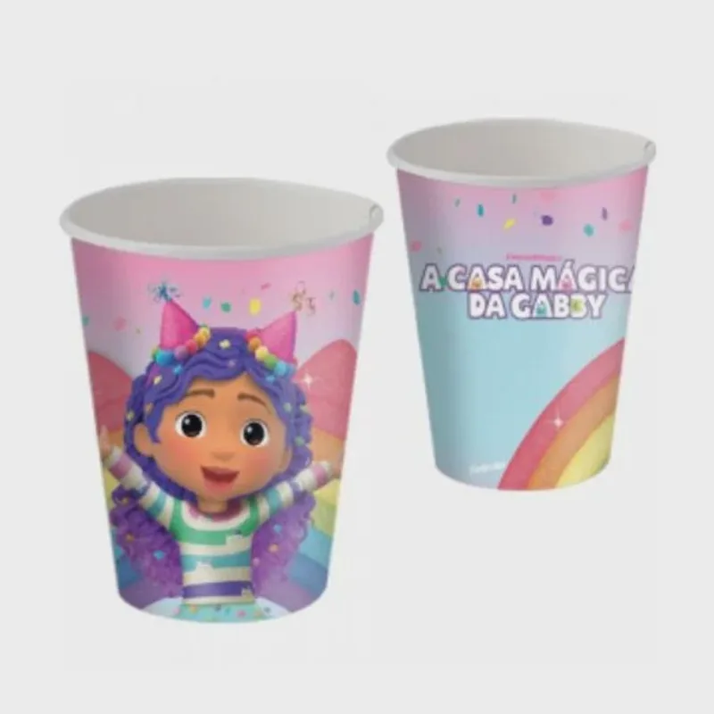 Copo Papel 200ml Casa Gabby C/8 Festcolor