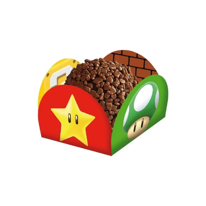 Porta Forminha Doces Brigadeiros C/40 Festcolor Super Mario