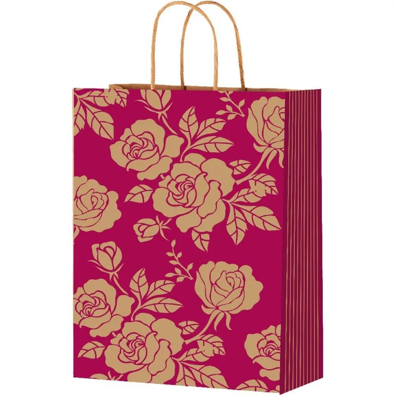 Sacola De Papel M Festcolor Flores 29x24x12 (MP)