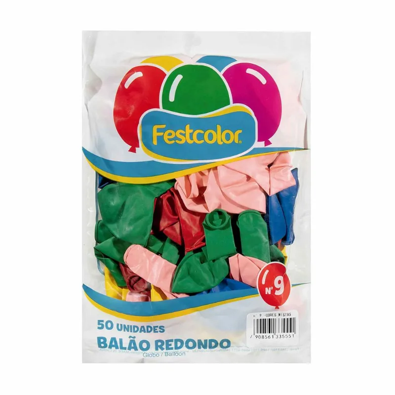 Balão para Festa Sortido Festcolor 50 unidades