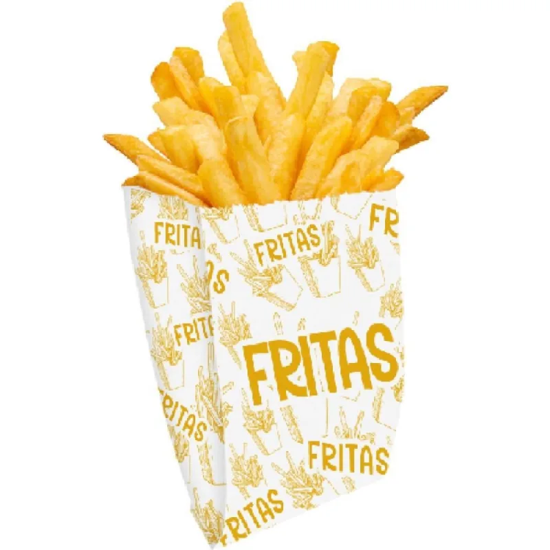 Embalagem para Alimentos Saco Fundo Fritas 10X10X5CM PCT.C/100 - Festcolor - Utilidades Domesticas