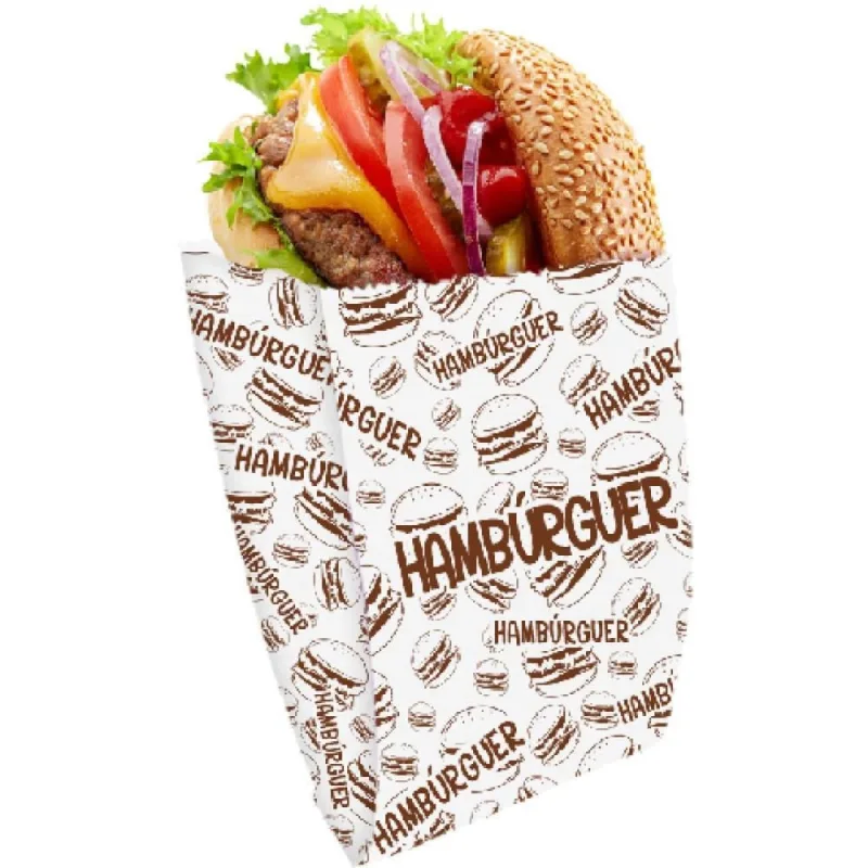 Embalagem para Alimentos Saco Fundo Hamburg 14X13,5X5CM PCT.C/100 - Festcolor - Utilidades Domesticas