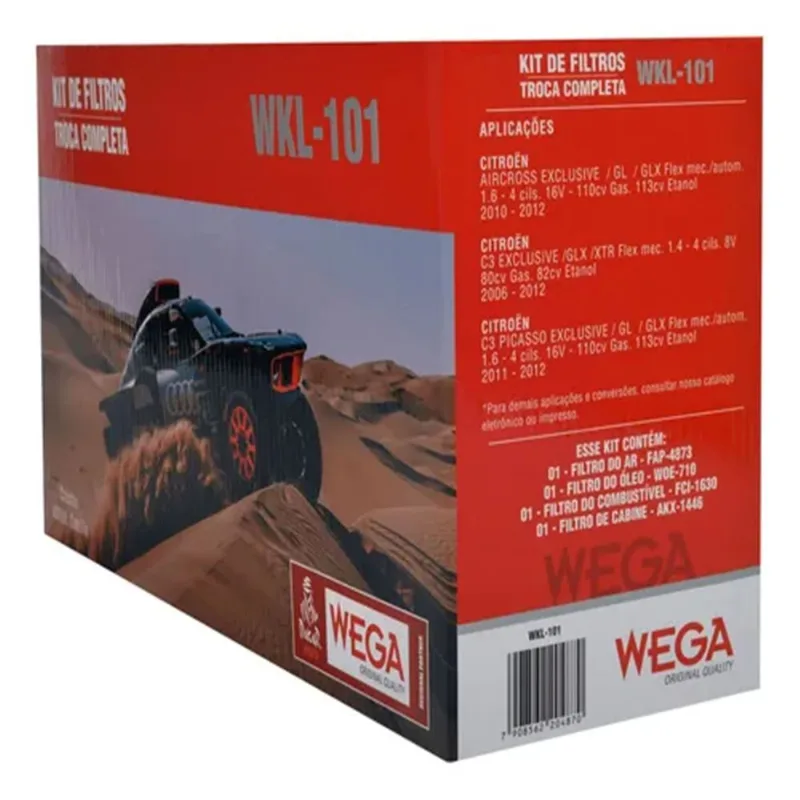 Kit De Filtros Wega Citroen Aircross 2010 Até 2012