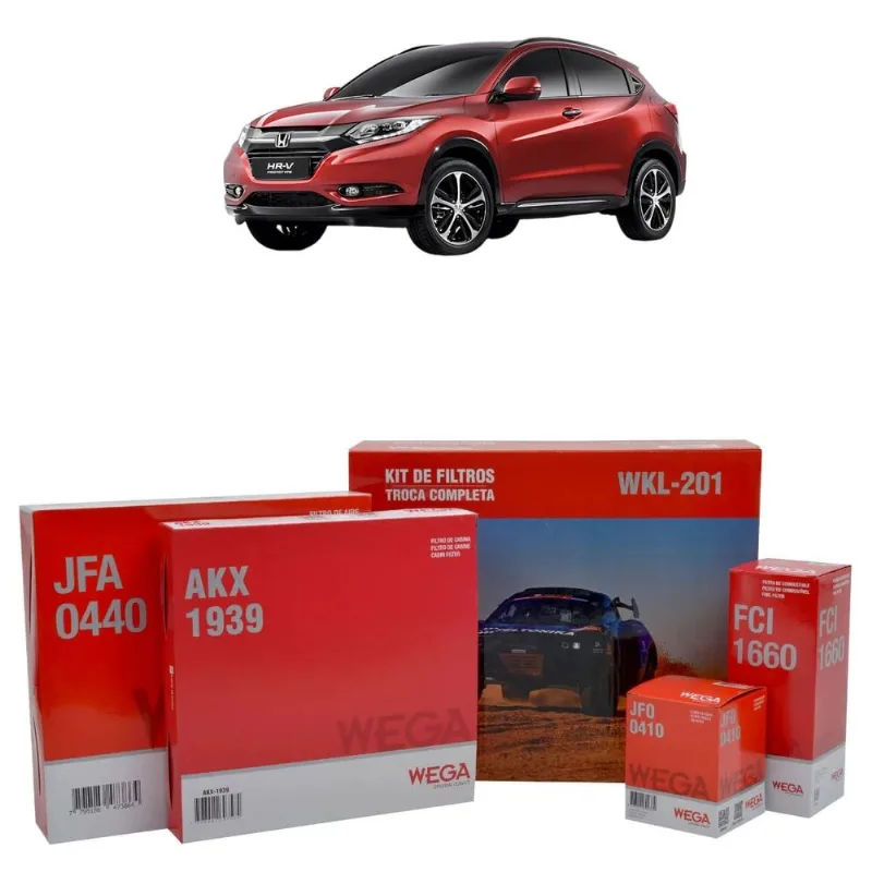 Kit De Filtros Wega Honda Hrv 1.8 16v 2015 Em Diante Kit De Filtros Wega Honda Hrv 1.8 16v 2015 Em Diante