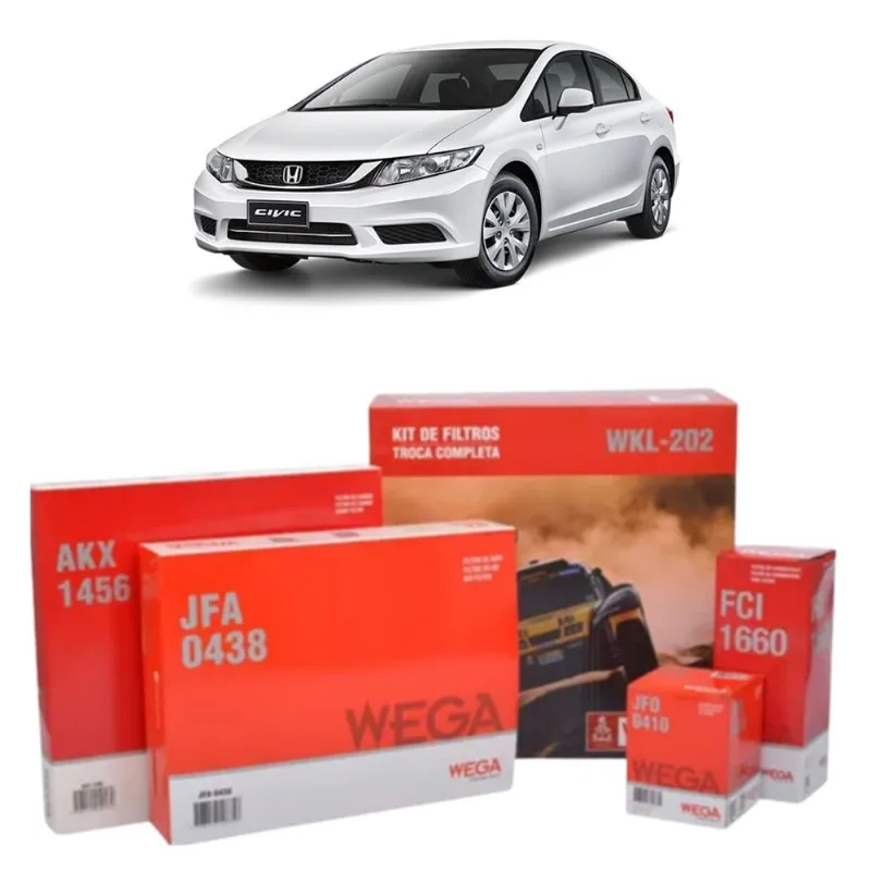 Kit De Filtros Wega Honda Civic 2012 Até 2017 Kit De Filtros Wega Honda Civic 2012 Até 2017