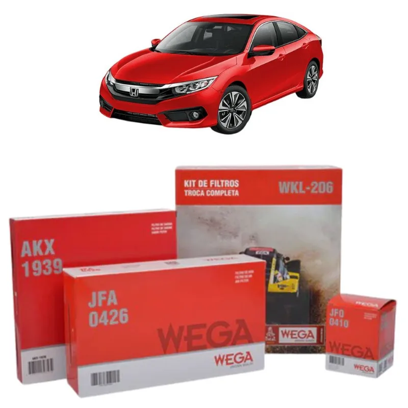 Kit De Filtros Wega Honda Civic 1.5 16v 4c 2016 Até 2024 Kit De Filtros Wega Honda Civic 1.5 16v 4c 2016 Até 2024