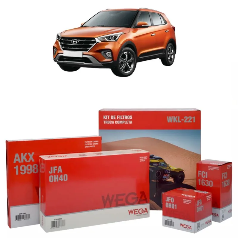 Kit De Filtros Wega Hyundai Creta 1.6 16v 2017 Até 2021 Kit De Filtros Wega Hyundai Creta 1.6 16v 2017 Até 2021