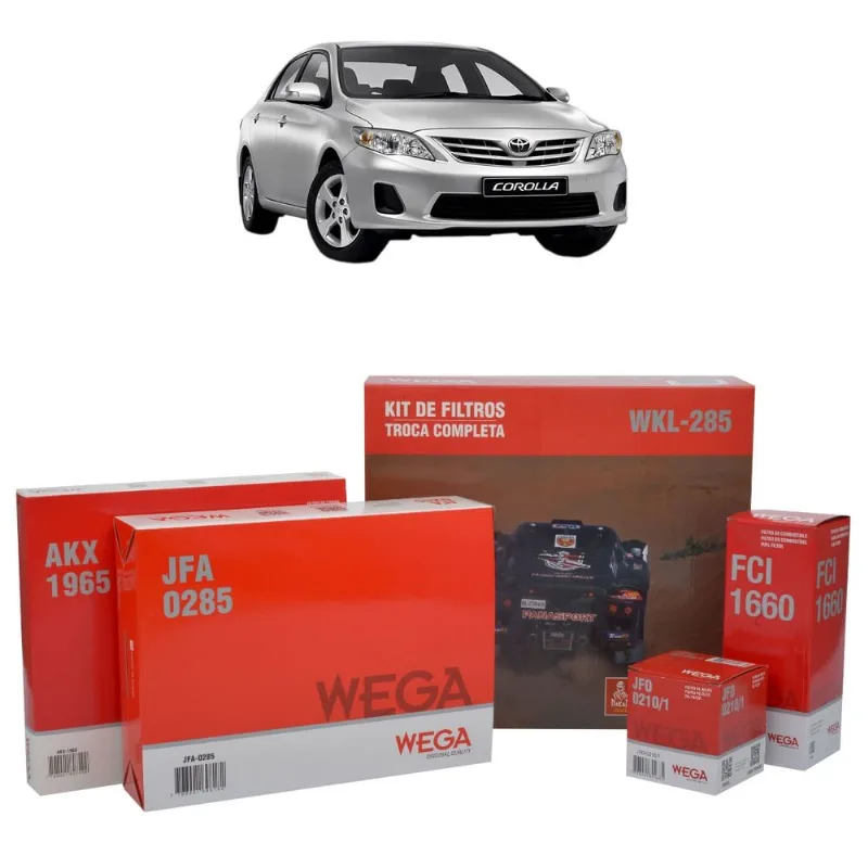 Kit De Filtros Wega Toyota Corolla 1.8 16v Flex 2008 Até 2015 Kit De Filtros Wega Toyota Corolla 2008 Até 2015