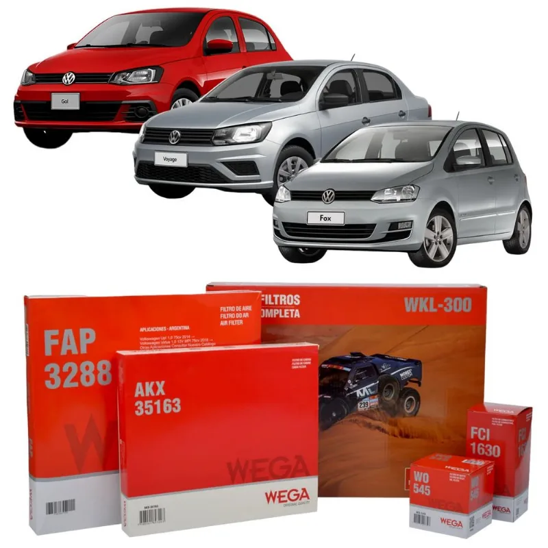 Kit De Filtros Wega Fox Gol Voyage 1.0 12v 3c Kit De Filtros Wega Fox Gol Voyage 1.0 12v 3c