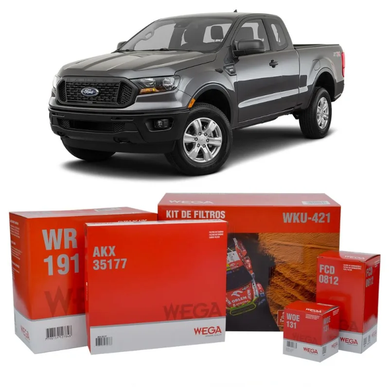 Kit De Filtros Wega Ford Ranger Diesel 2021 Até 2024 Kit De Filtros Wega Ford Ranger Diesel 2021 Até 2024