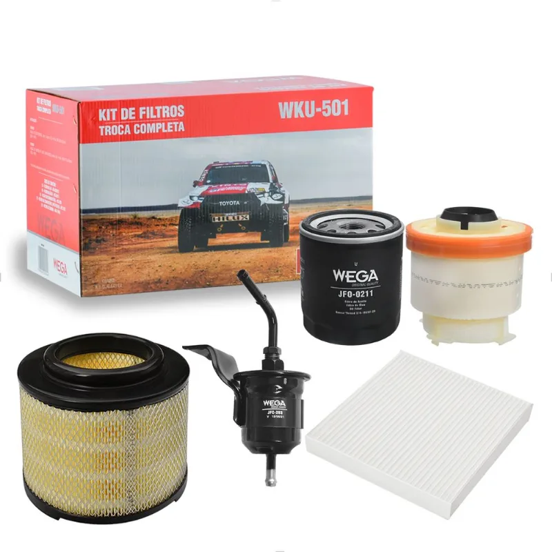 Kit Filtros Hilux 2.5 3.0 2012 até 2015 com Motor TDI Wega