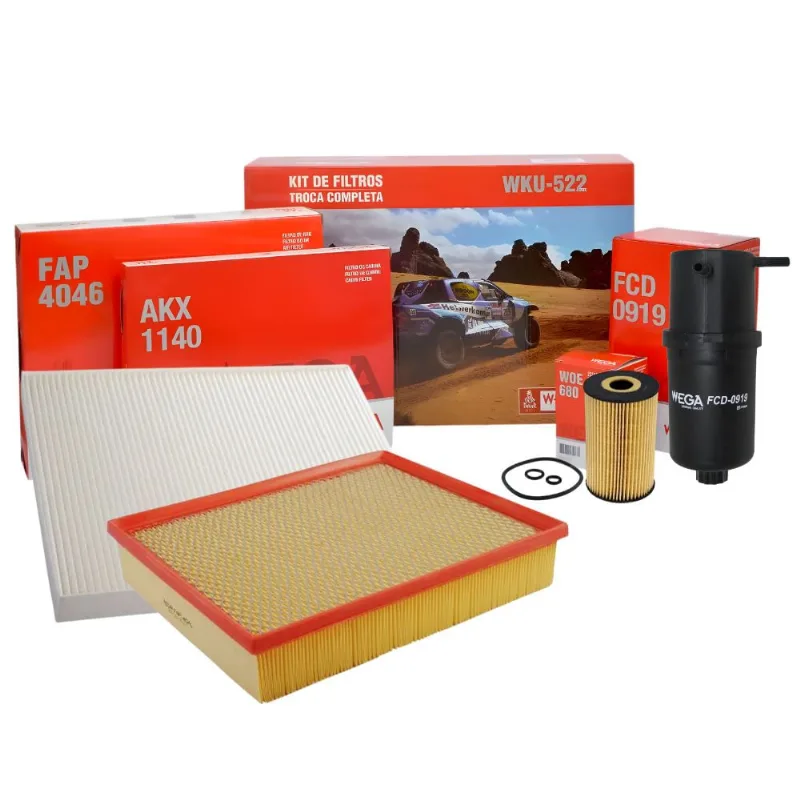Kit Revisão Filtros Amarok 2.0 Manual Diesel 2010-2014 Wega
