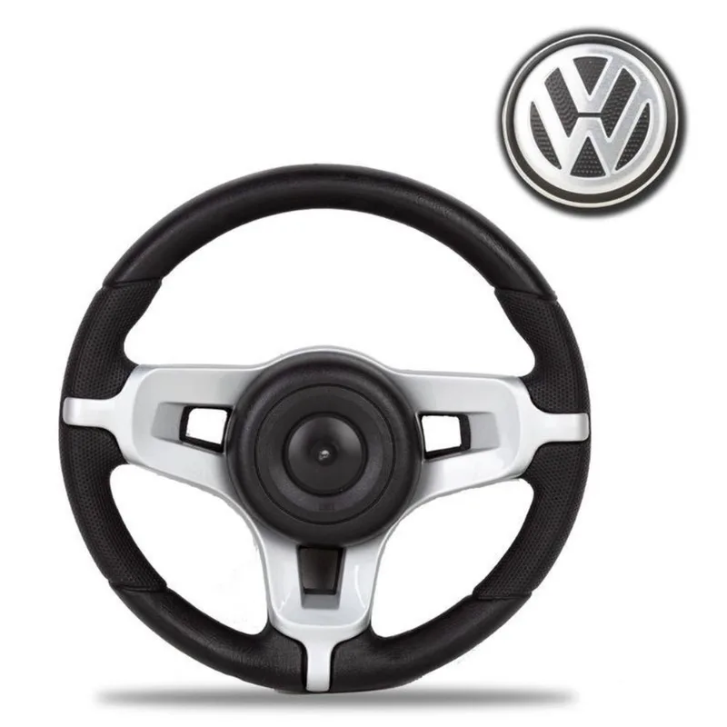 Volante Universal Prata Sem Cubo Modelo Jetta Europeu 370mm