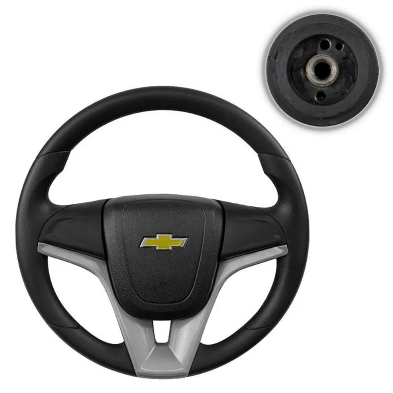 Volante Monza Kadett Pickup Corsa Celta D20 Com Cubo Prata