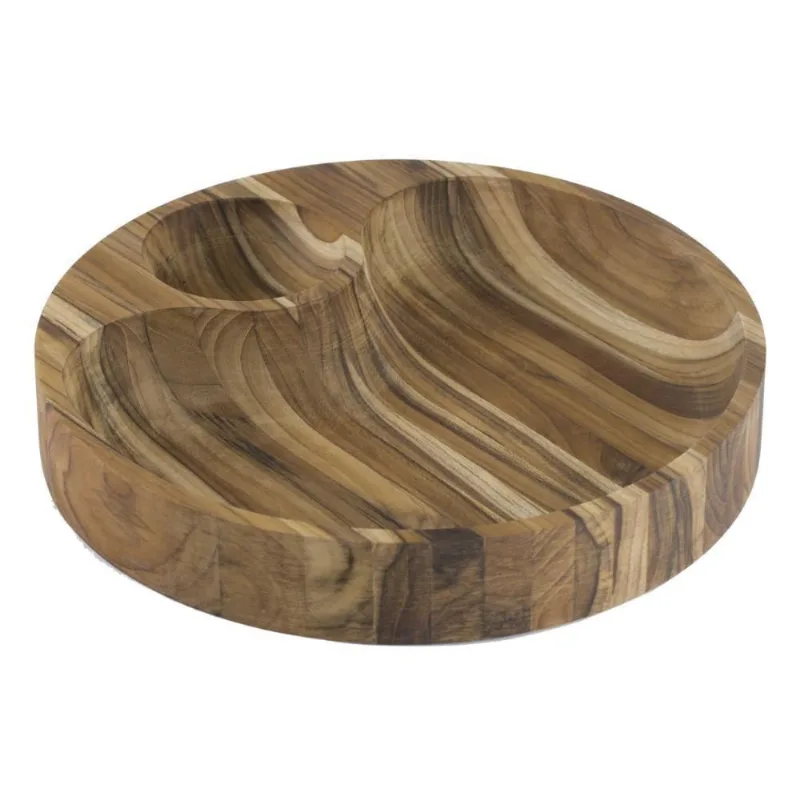 Petisqueira Churrasco Fundo Lateral Madeira Teca Fsc Com Acabamento Em óleo Mineral 31,5x31,5 Cm - Tramontina