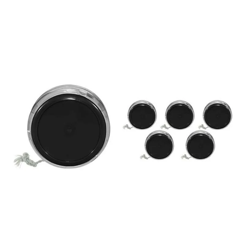 Kit 6 Ioiô Pro Spin Preto Base Cristal Plástico