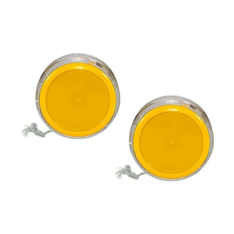 Kit 2 Ioiô Pro Spin Amarelo Base Cristal Plástico