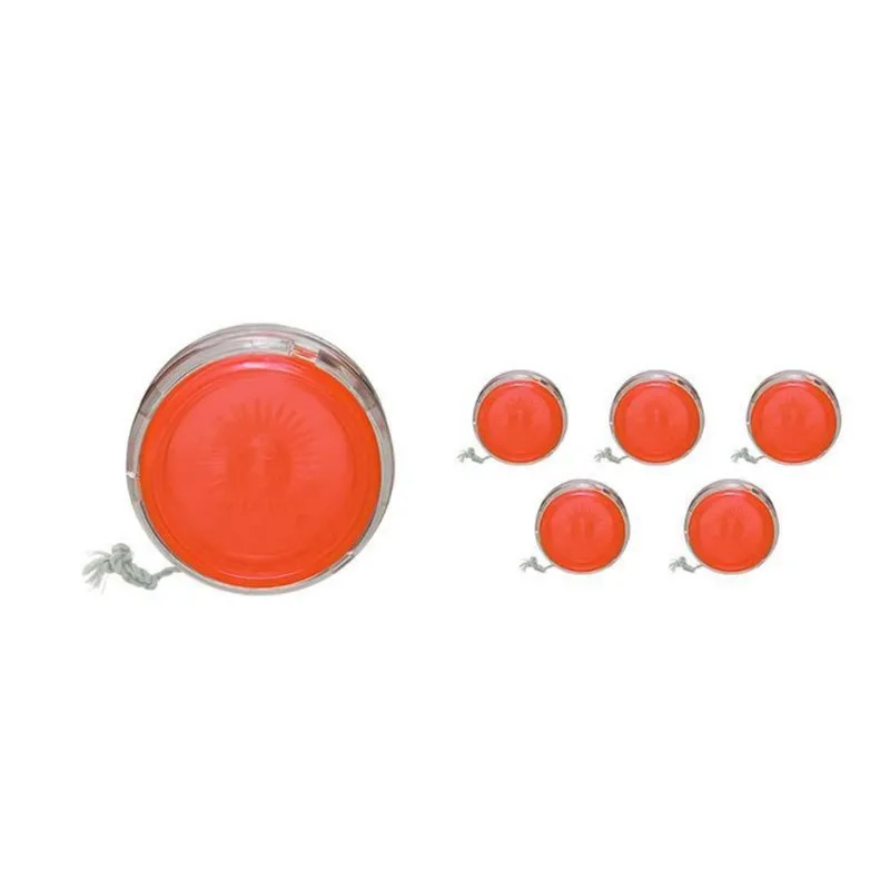 Kit 6 Ioiô Pro Spin Alaranjado Base Cristal Plástico