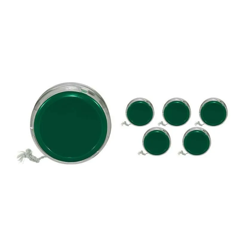 Kit 6 Ioiô Pro Spin Verde Base Cristal Plástico