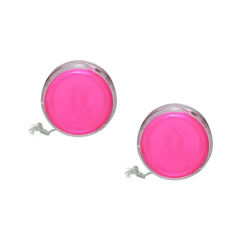 Kit 2 Ioiô Pro Spin Rosa Neon Base Cristal Plástico
