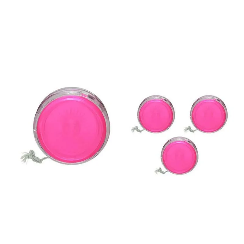 Kit 4 Ioiô Pro Spin Rosa Neon Base Cristal Plástico