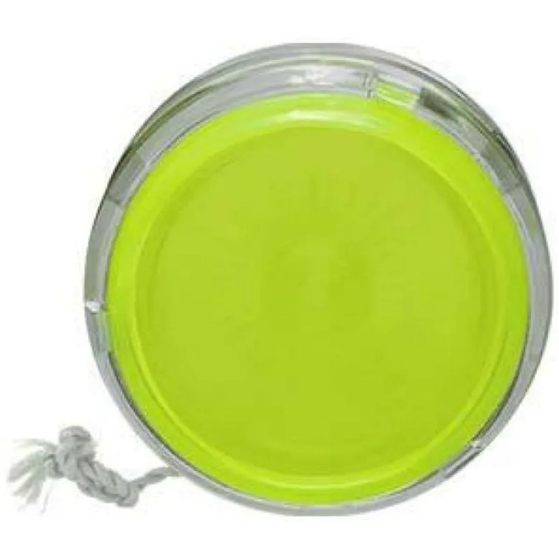 Kit 4 Ioiô Pro Spin Amarelo Neon Base Cristal Plástico