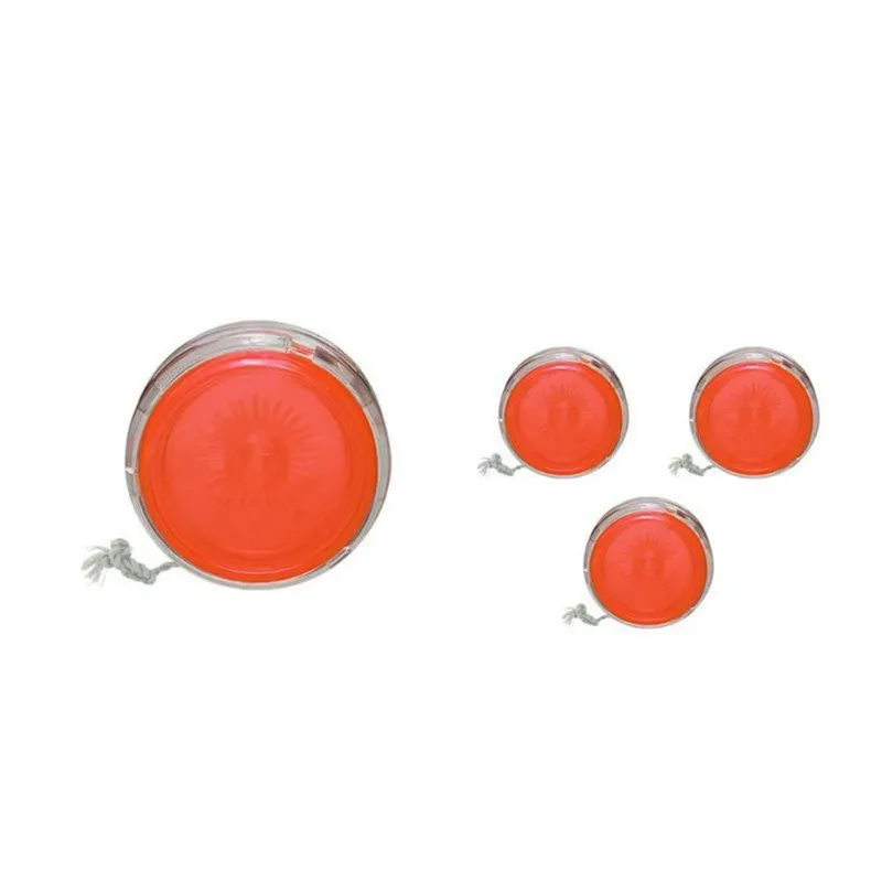 Kit 4 Ioiô Pro Spin Laranja Neon Base Cristal Plástico