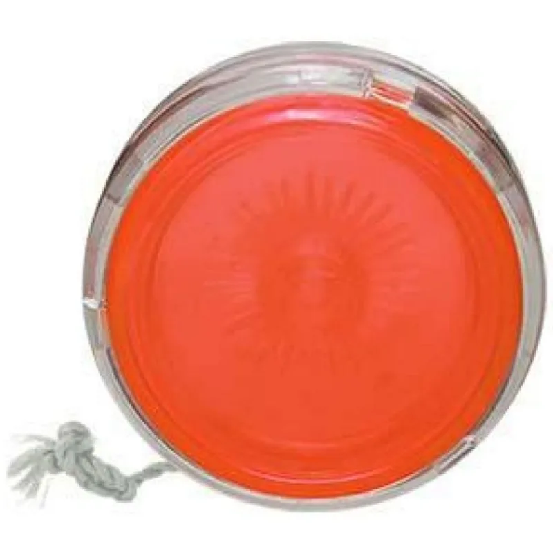 Kit 6 Ioiô Pro Spin Laranja Neon Base Cristal Plástico