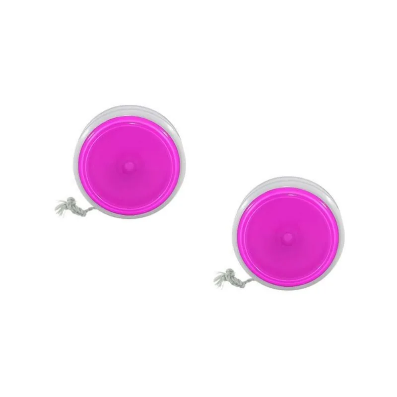 Kit 2 Ioiô Pro Spin Rosa Neon Base Branca Plástico