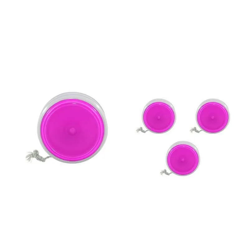 Kit 4 Ioiô Pro Spin Rosa Neon Base Branca Plástico