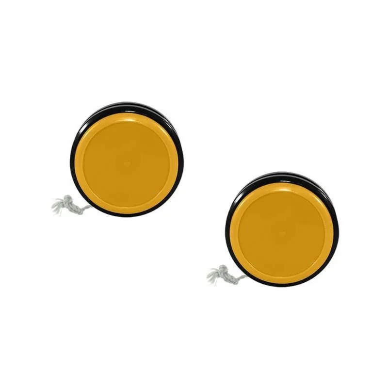 Kit 2 Ioiô Pro Spin Amarelo Base Preta Plástico