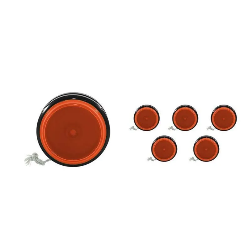 Kit 6 Ioiô Pro Spin Alaranjado Base Preta Plástico