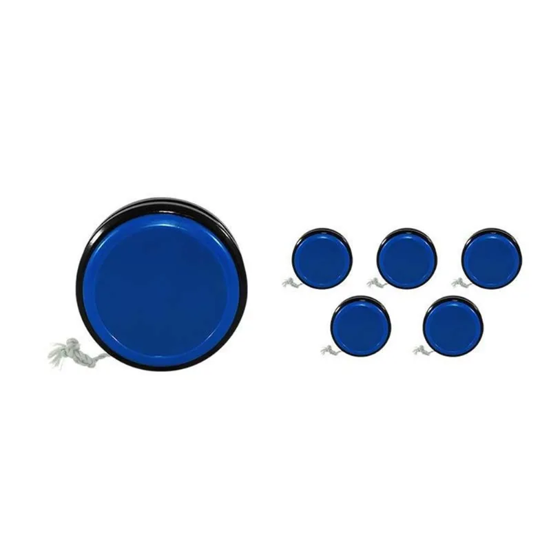 Kit 6 Ioiô Pro Spin Azul Base Preta Plástico
