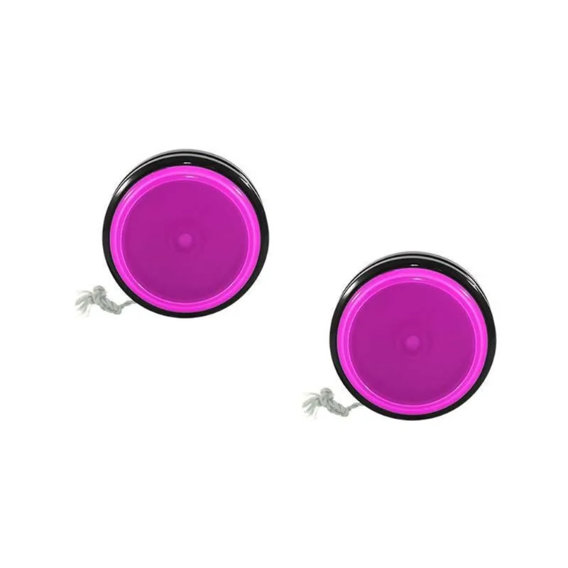 Kit 2 Ioiô Pro Spin Rosa Neon Base Preta Plástico