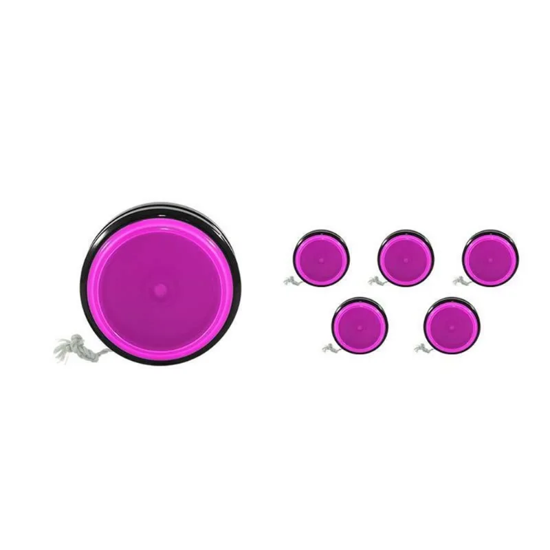 Kit 6 Ioiô Pro Spin Rosa Neon Base Preta Plástico