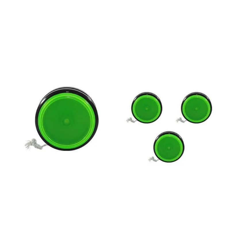 Kit 4 Ioiô Pro Spin Verde Neon Base Preta Plástico