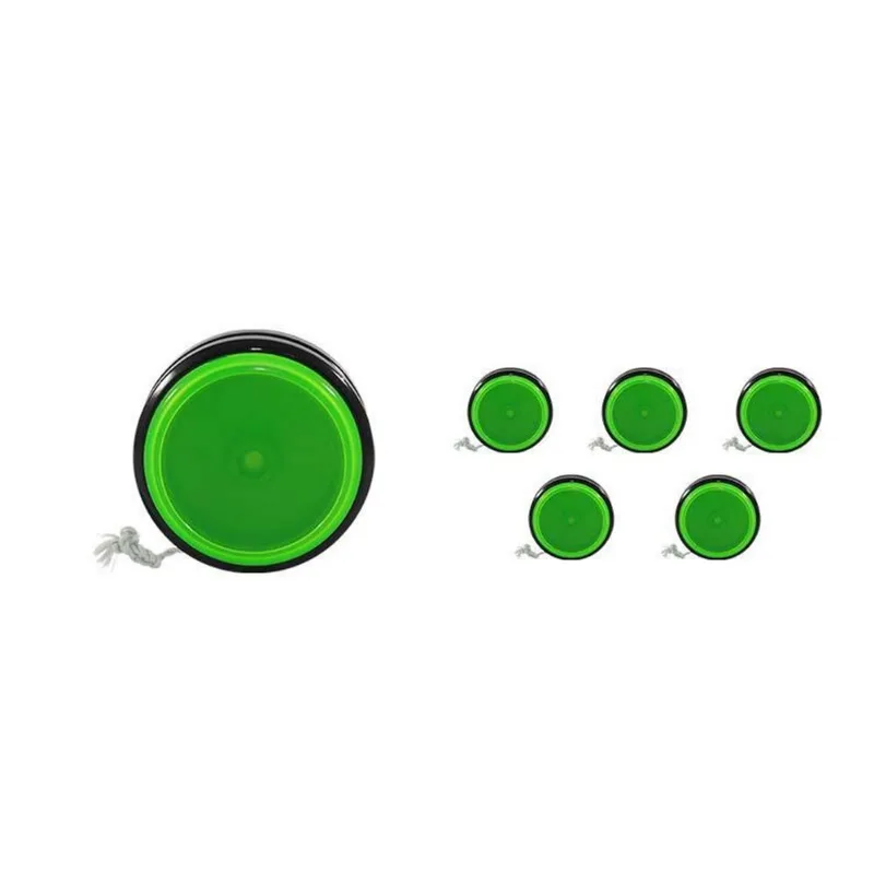 Kit 6 Ioiô Pro Spin Verde Neon Base Preta Plástico