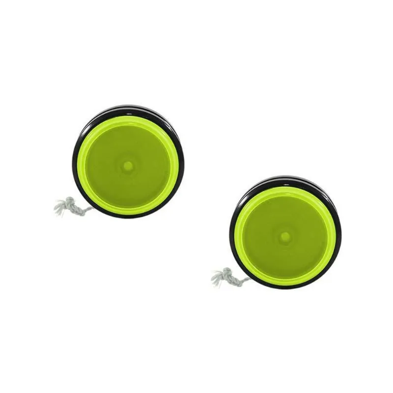 Kit 2 Ioiô Pro Spin Amarelo Neon Base Preta Plástico Fg