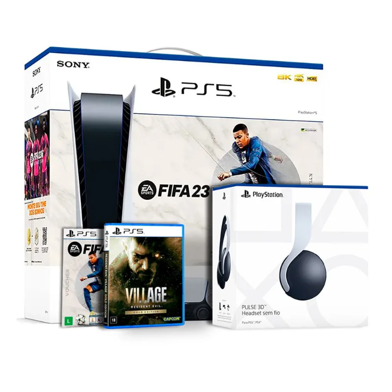 Playstation 5 Edition FIFA 23 + Headset Pulse 3D e Resident Evil Village Gold Edition 800000155