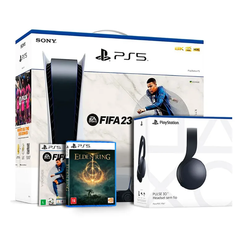 Playstation 5 Edition FIFA 23 + Headset Pulse 3D e Elden Ring 800000156