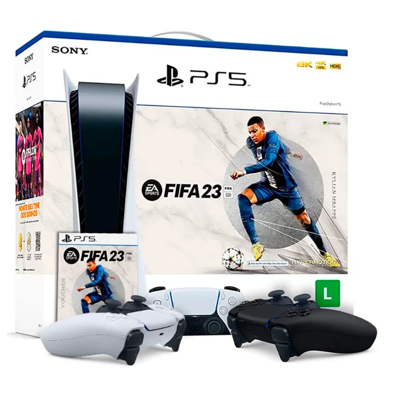 Console PlayStation 5 Standard Edition + FIFA 23 e Dualsense Preto 800000158